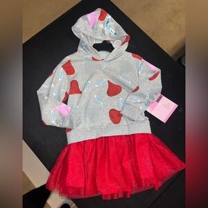 Girls Hershey Kisses Valentines  Hoodie Dress